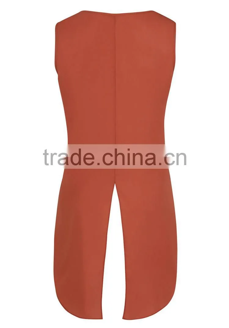 Body building singlesTall Split Back Crepe Vest womens singlet vests