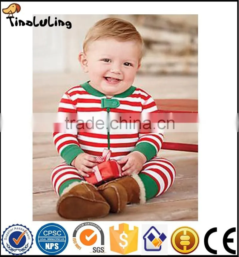 infant new baby rompers children footed striped jumpsuits infant christmas bodysuits