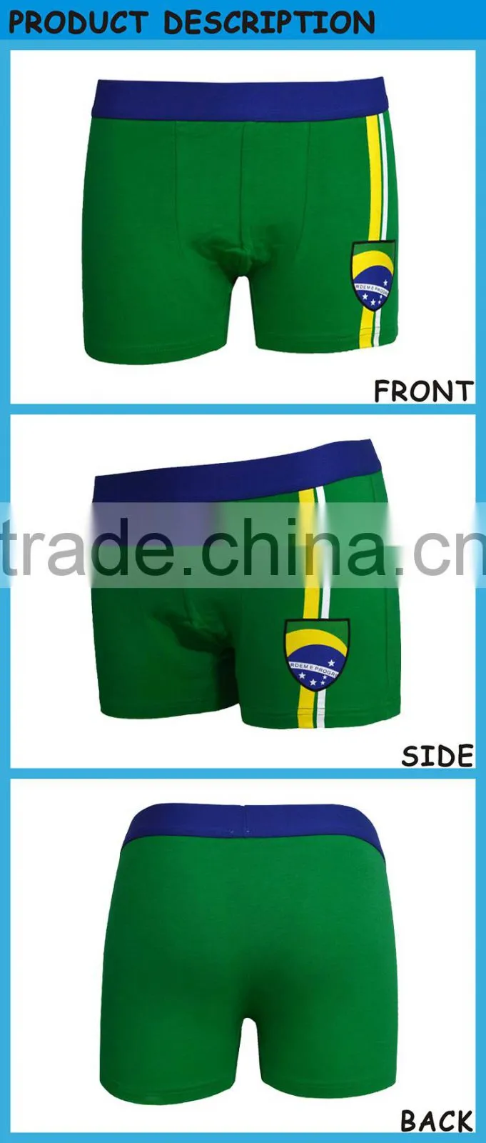 New Design Man's Cotton Spandex Boxer Shorts Underwear Suits