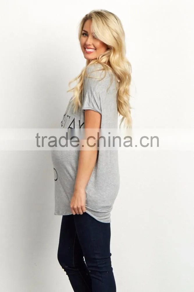 Wholesale graphic print short sleeve maternity wear fashion women maternity top