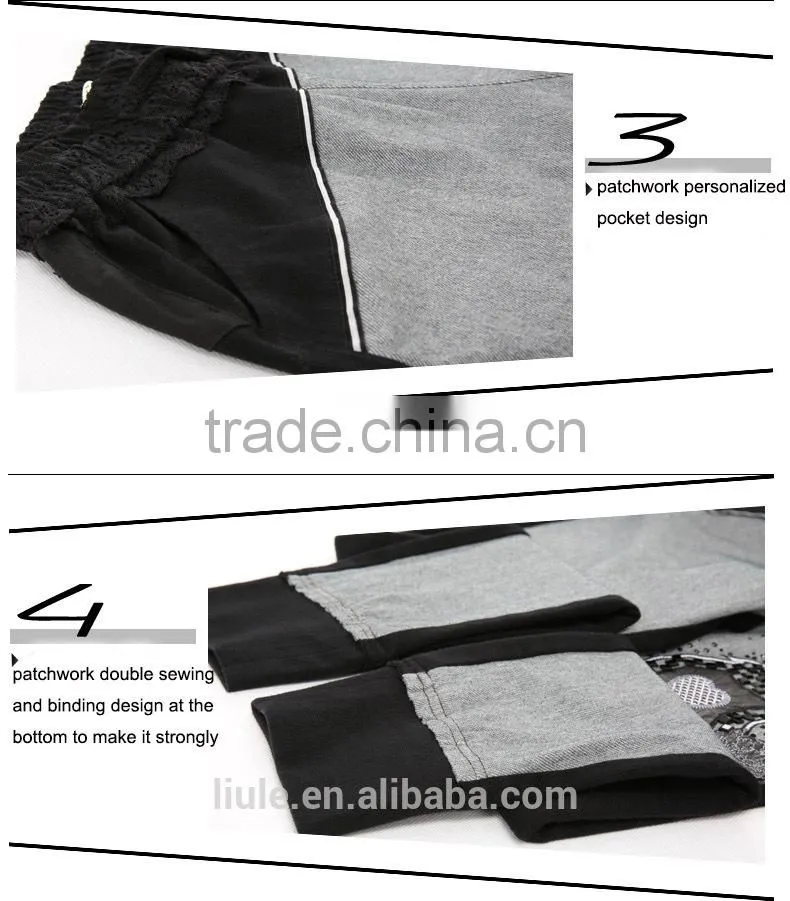 hot selling elastic waist tight korean fashion pants