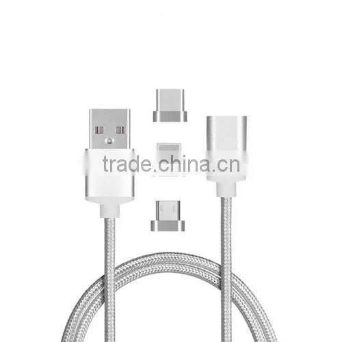 Two In One Mobile Phone Woven Magnetic Suction Data Iine Android Charging Data Cable