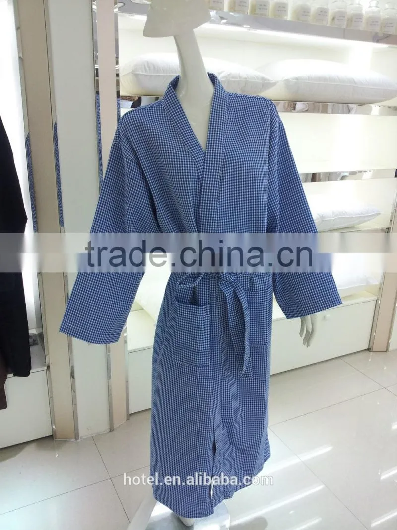 yarn dyed waffle bathrobe,factory wholesale bathrobe for Four Season Hotel,cotton/polyester waffle bathrobe