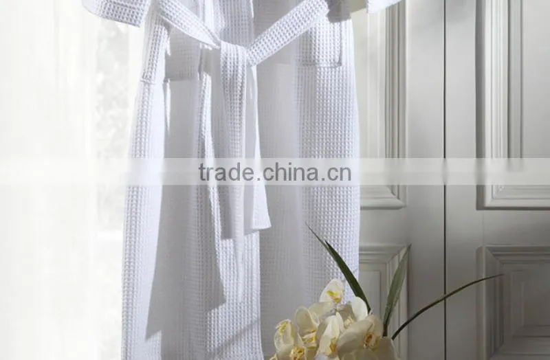 best selling white waffle bathrobe 100% cotton