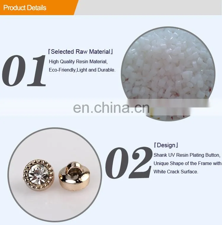 Shinny Gold ABS Shirt Button BA60129