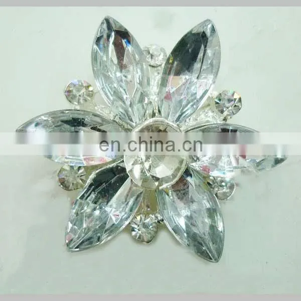 Trendy silver crystal rhinestone button