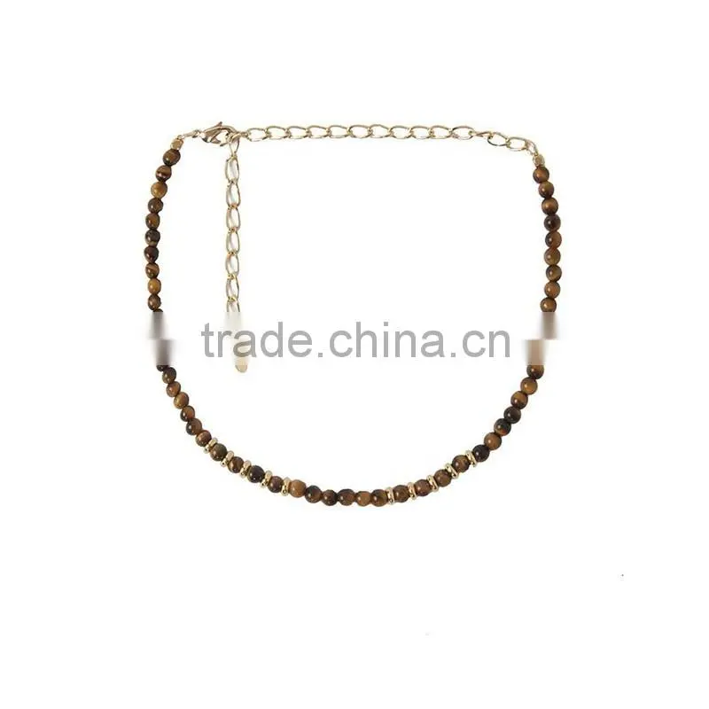 DC03-18 2016 Hot fashion rope necklace Natural stone bead necklace