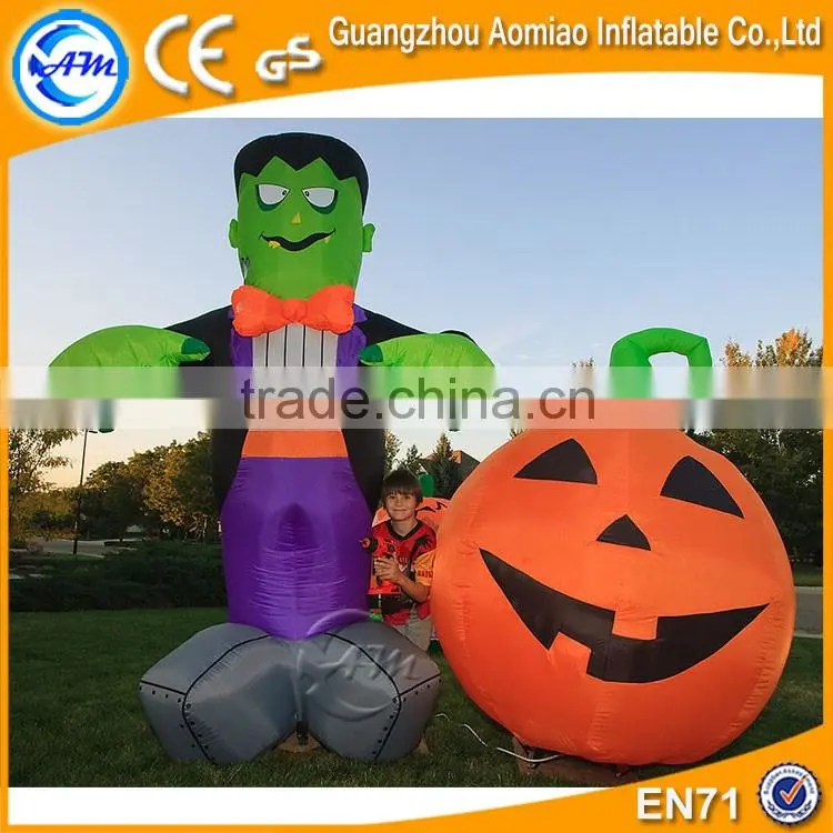 Outdoor halloween decoration inflatable pumpkin yard led lighted decoration
