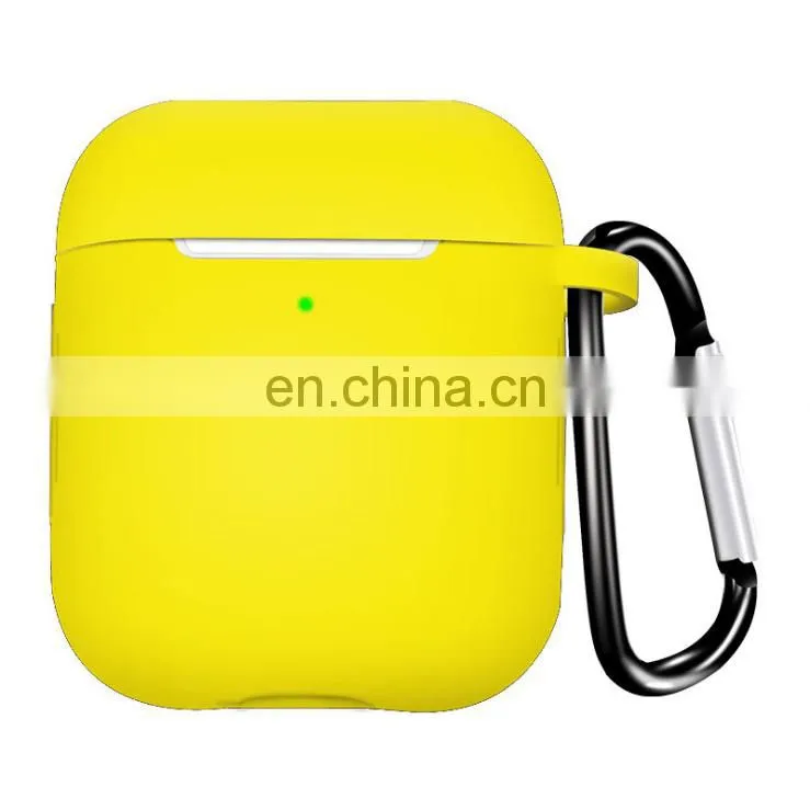 Silicone Protective Case for Airpods 1/2 Wireless Earbuds Case for Airpods Apple Airpods Cover Case with Hook