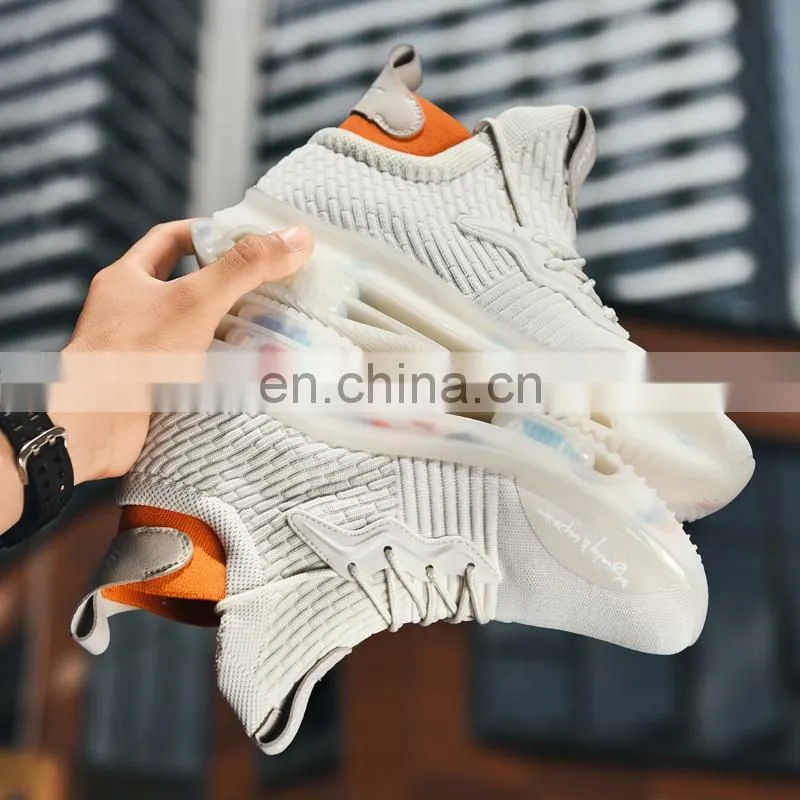 2021 spring and autumn new cross-border trend three air cushion avant-garde luminous men's casual plus size sneakers