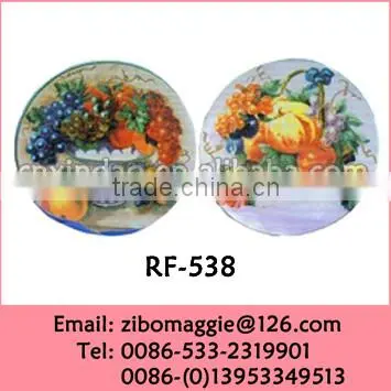 Round Shape Porcelain Promotion Plate with Decorative Design for Perosnalized Decorative Plate
