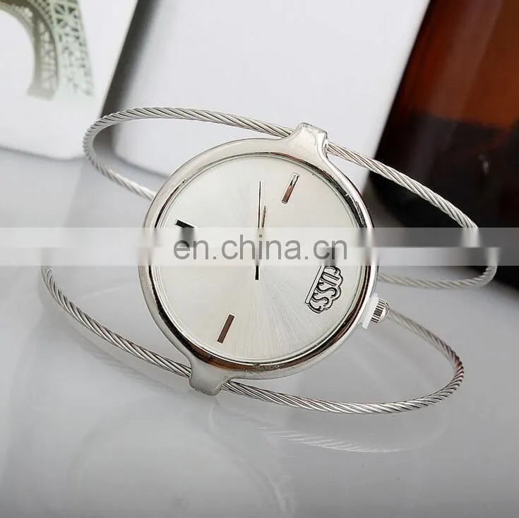 CUSSI foreign trade retro girl's watch round single steel wire Bracelet Watch women's watch wholesale quartz Steel Wire Bracelet