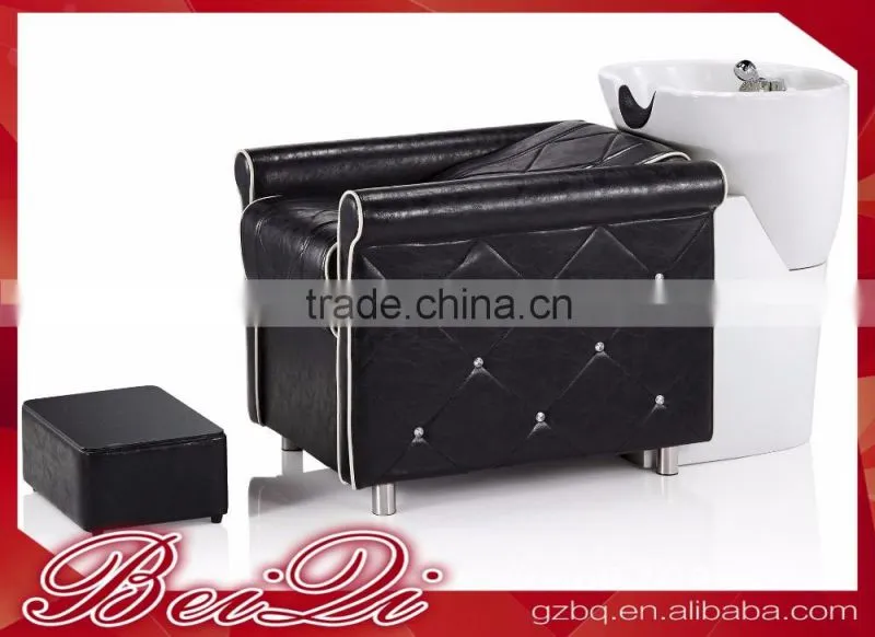 Beiqi New Design Superior Hair Salon Washing Units Massage Shampoo Chair with Stainless Steel Handrail for Sale