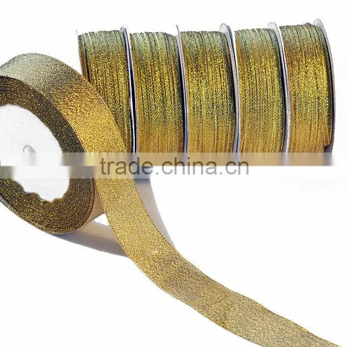 flexible silver metallic bling bright ployester ribbon