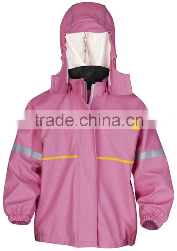 Fashion Waterproof Ladies PU Raincoat Jacket