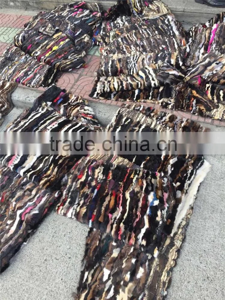 Multicolor Genuine Mink Fur Skin Plate Real Fur Blanket