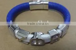 magnetic leather handmade bracelet bangle greek Sigma Gamma Rho Sorority Greek SGR custom LOGO Fraternity Sorority jewelry
