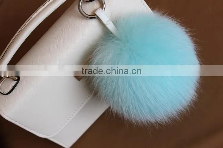 Direct Factory Wholesale Multi Colors Girls 100% Real Fox Fur Key Chain
