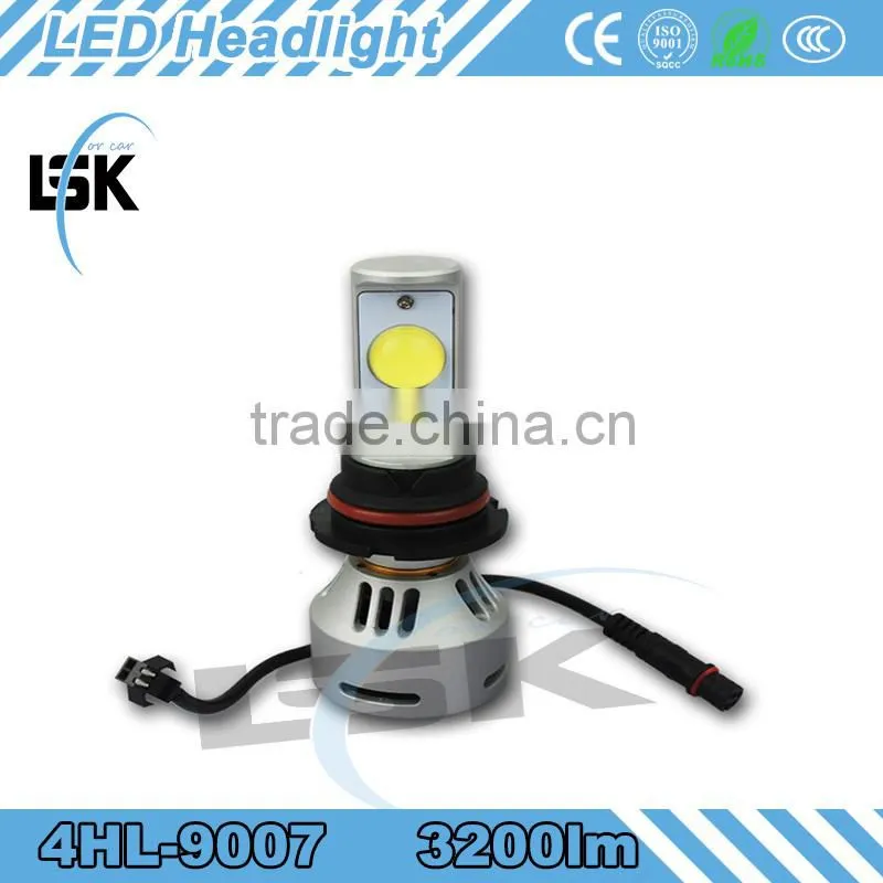 HI/Lo beam H4, H13, 9004, 9007 3200lm 12v 24v led auto headlight kit with copper metal