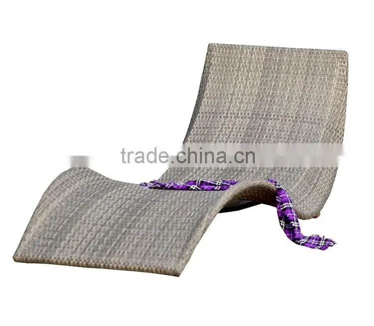 S Type Outdoor Leisure Waterproof Rattan Chairs Curved Baroque French chaise lounge