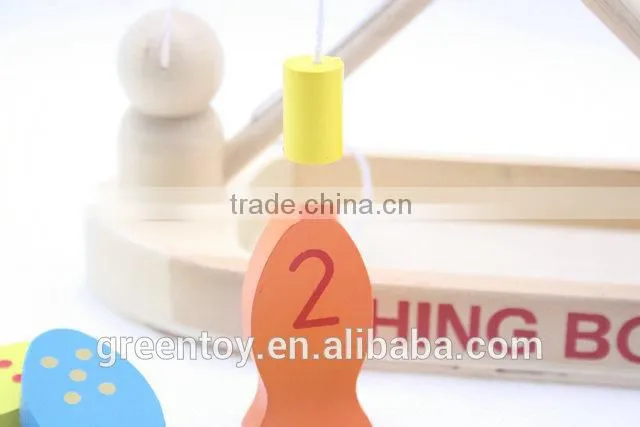 wooden magnetic block fishing games