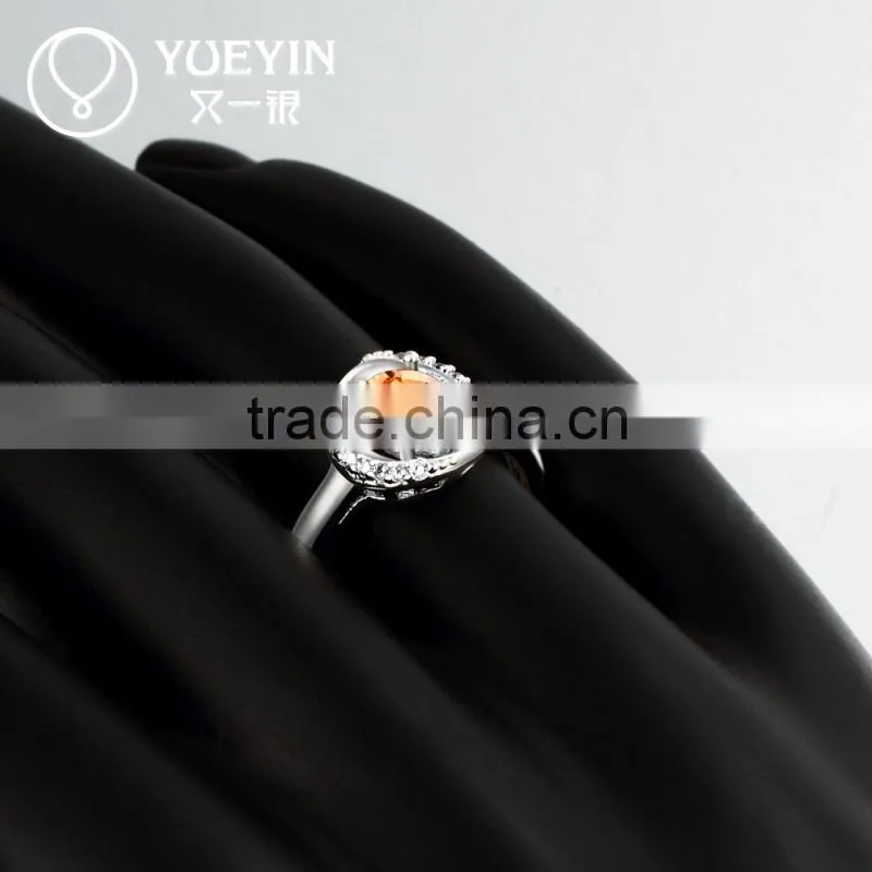 Wholesale factory price elegant metal copper zircon ring wedding jewelry