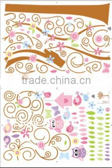 ALFOREVER owl tree pvc wall sticker,pvc wall decals