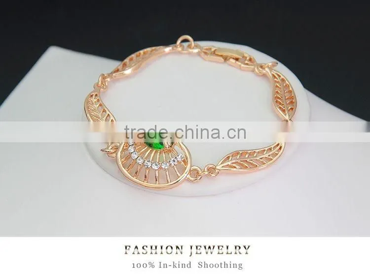Top Hot Sale Women 18k Gold Plated Jewelry Sets Beautiful Luck Green Trendy Necklace Bracelet Earrings Ring Good Jewelry