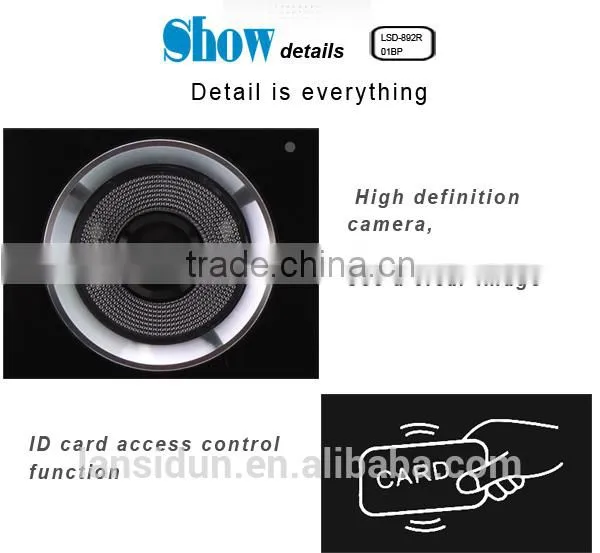 ID card and password unlocking colour video door phone