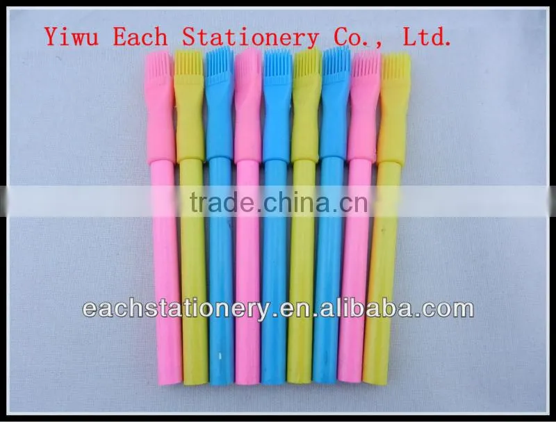 Unsharpened Round Colour Pencil Natural Wooden Color Pencil Children Pencil With Brush