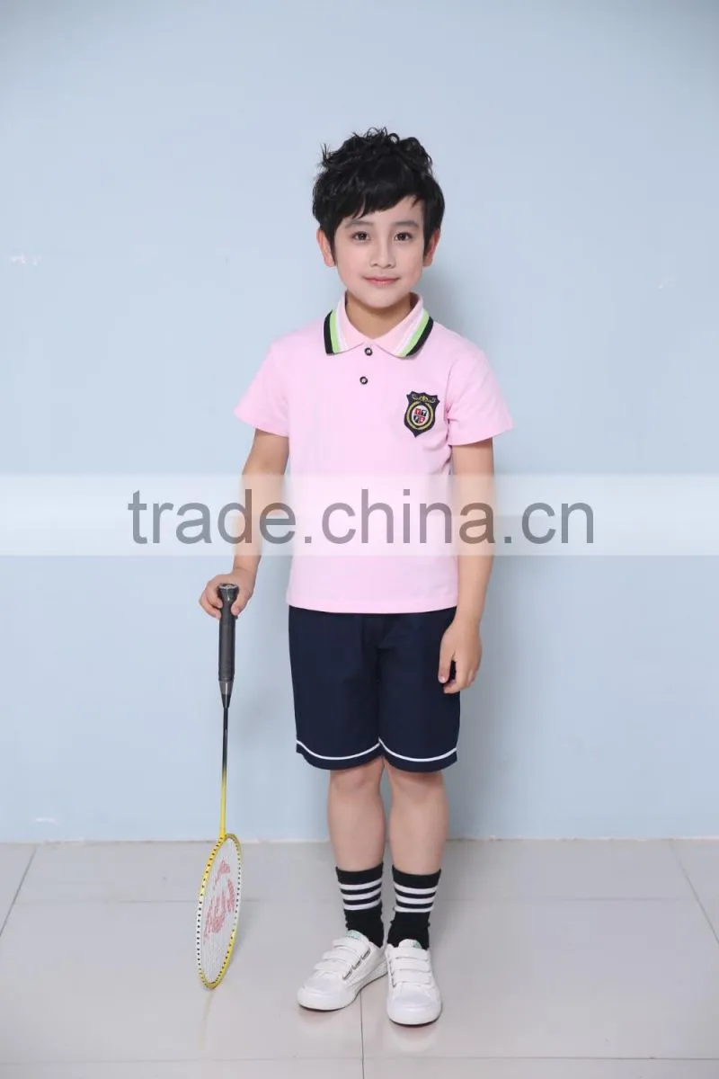 Custom Summer Children School Uniform Tshirt and Short Pants