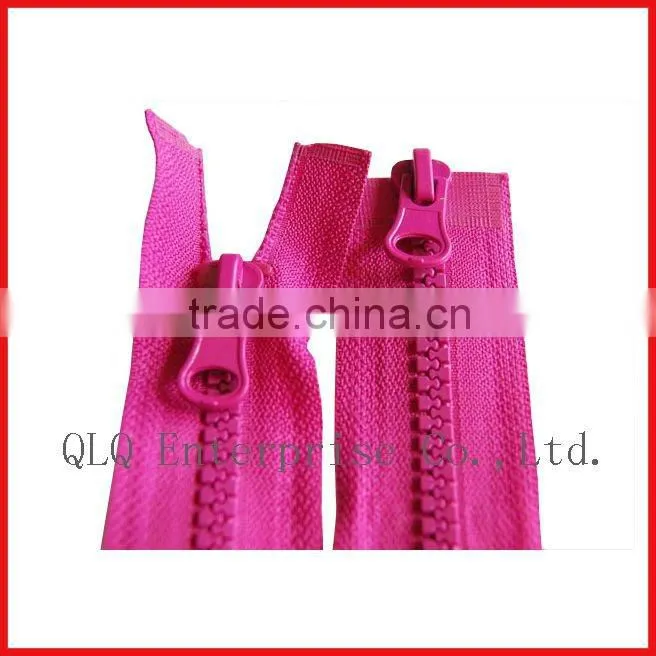 Two Ways Plastic Zip with Sliders