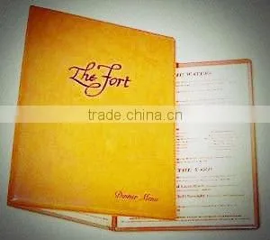 Fashionable Customed PVC Menu Book ,Menu Cover for Saloon Bar