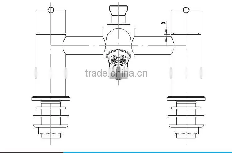 2015 Best Selling Bathtub Faucet Tap With Dual Handle