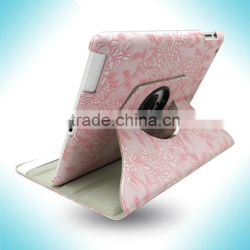 Newest Rotary Leather case, Folio PU Leather case, Universal folio cover leather case