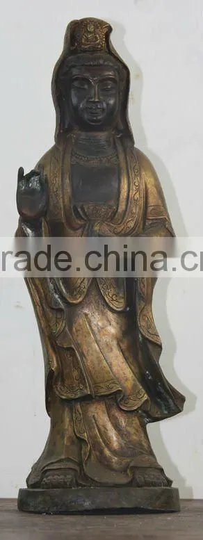 Chinese Antique Copper Standing Avalokiteshvara