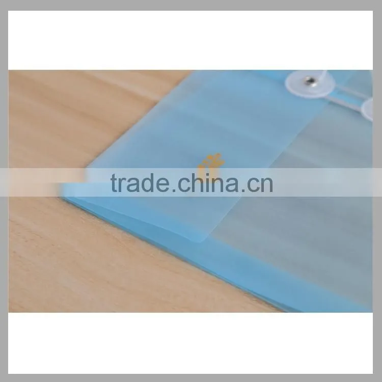Transparent envelope shape clear bag pocket files plastic document bag with strings
