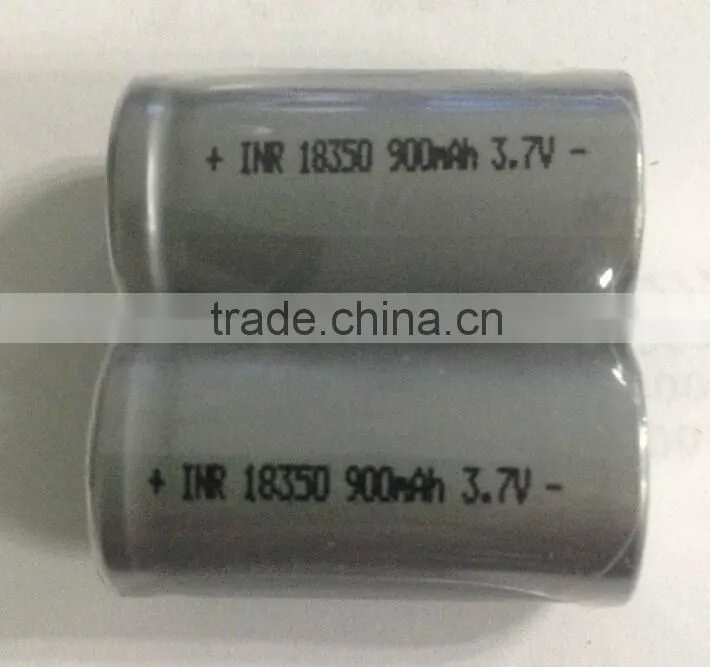 Rechargeable 18350 900mAh li-ion battery 3.7v