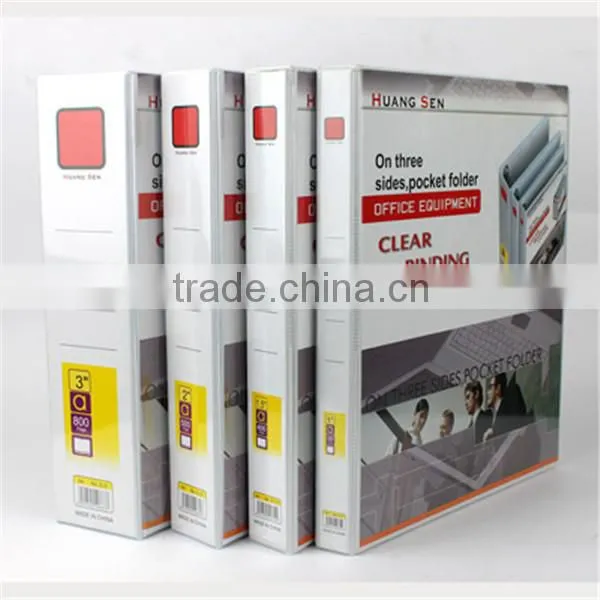 Factory handmade good quality A4 size metal ring binder 1''- 3'' PVC loose-leaf file multi-pocket file folder for 200-700 pages