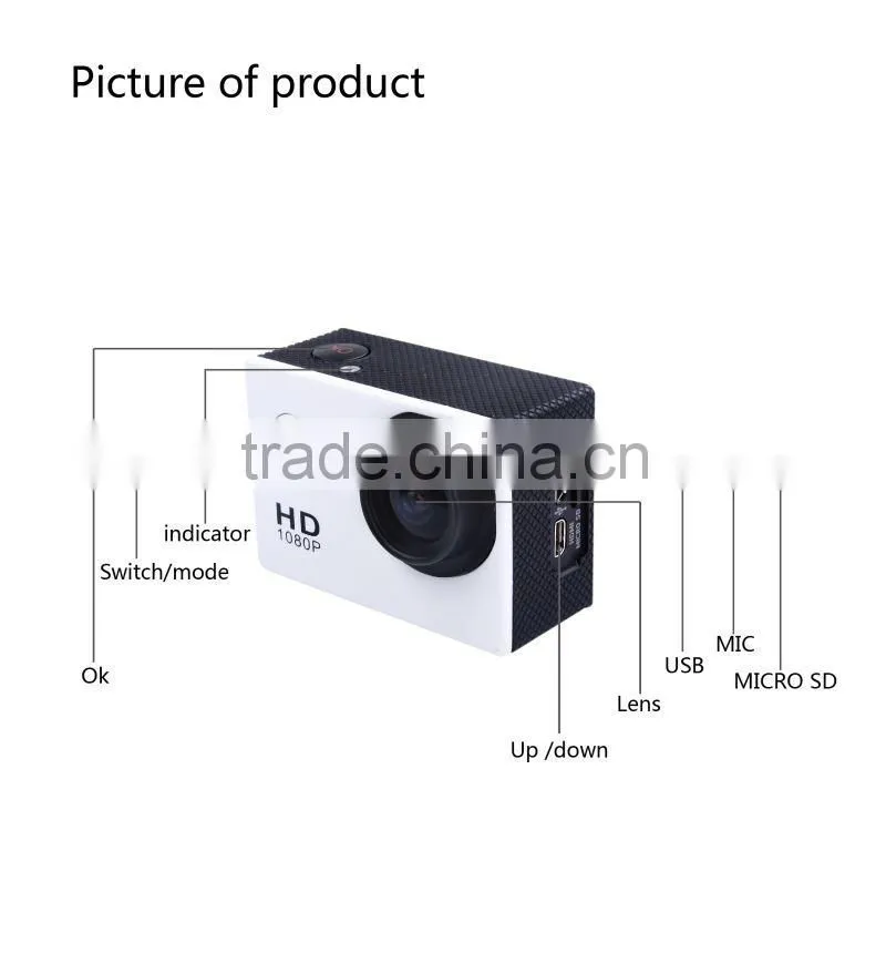 Full HD helmet sport action camera wholesale