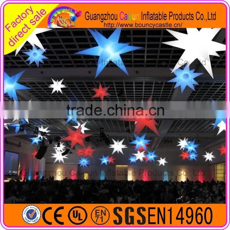Colorful LED changable Inflatable Star For event party decoration