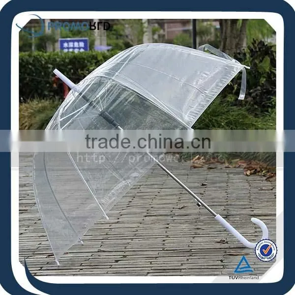 Fashion Clear Transparent Black Bottom Dome Folding Umbrella