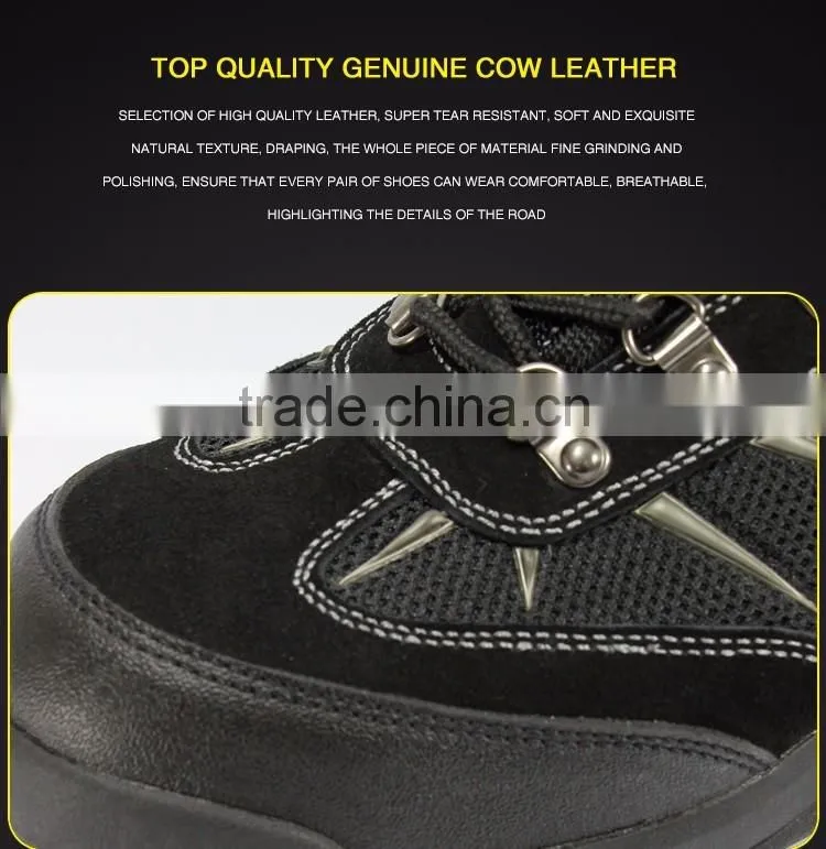 black genuine leather steel toe& midsole low cut safety shoe manufacturer safety shoes