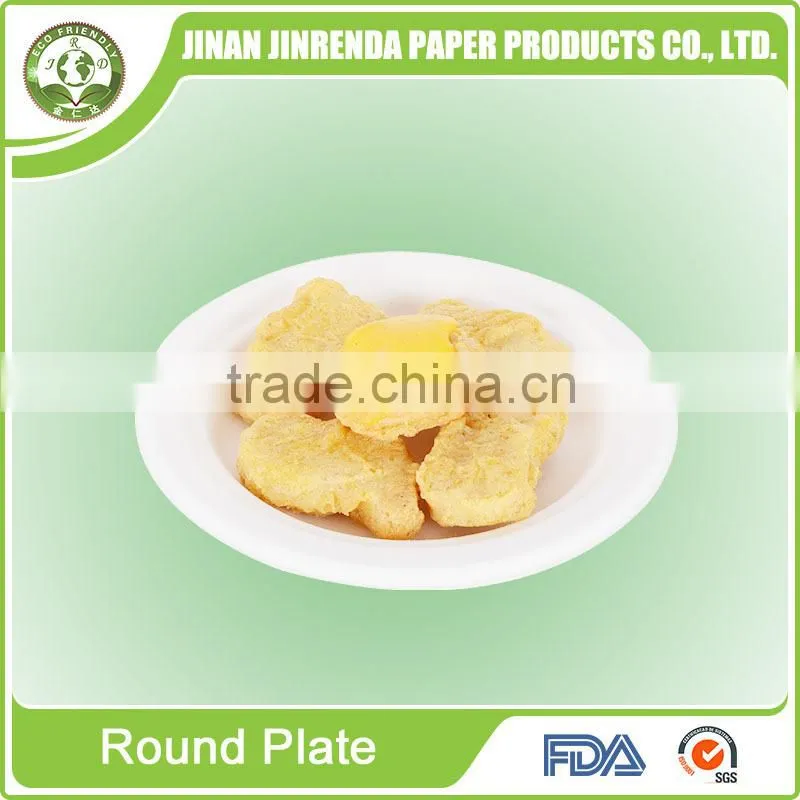 Eco-friendly sugarcane tableware 6 inch Round Plates