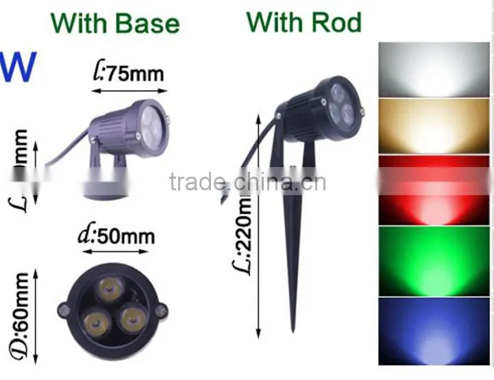 3W 5W Single Color and RGB Color outdoor garden pillar light