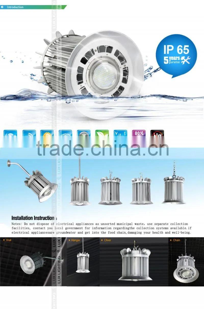 Free Lighting Design Crown Series Copper Heatpipe UL Approved #481383 Design Patent 5 Years Warranty 500W LED High Bays