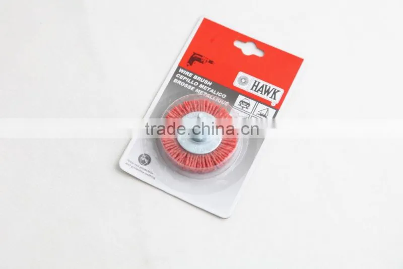 nylon wire wheel brushes packed on display cards, diameter 50mm or 2"