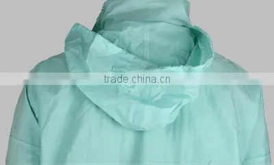 Raincoat Polyester Cycling Rain Jacket with Concealed Hood