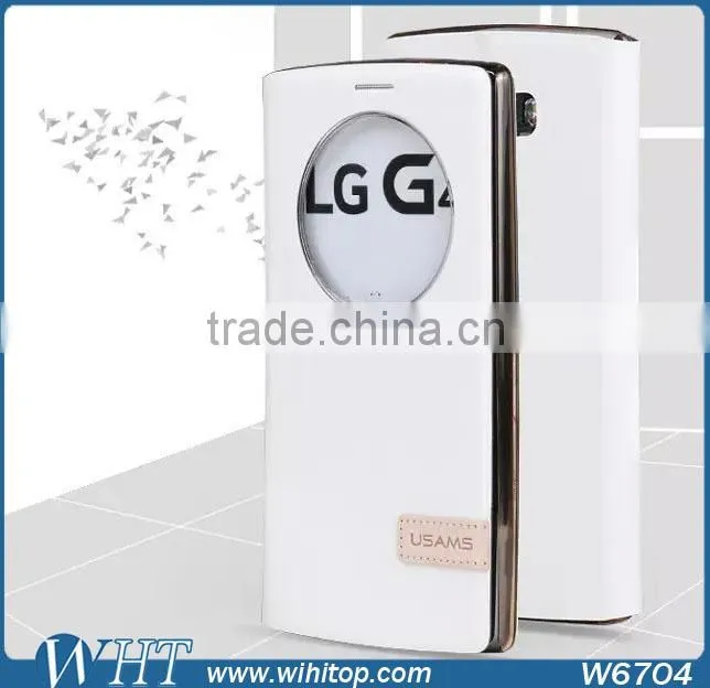 2015 Mobile Phone Case, Leather Flip Stand View Case Cover for LG G4