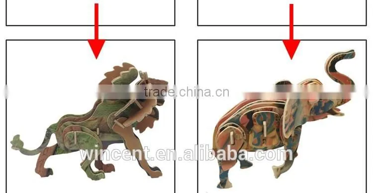 Heat Transfer Printing Giraffe 3D Wooden Puzzle